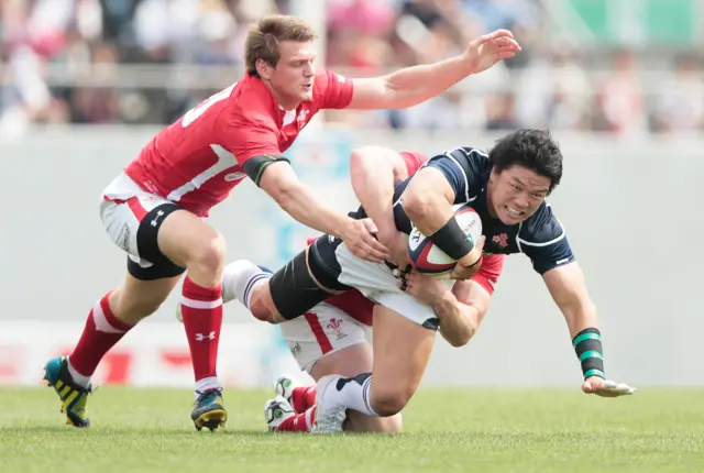 Dan Biggar in action for Wales against Japan in 2013