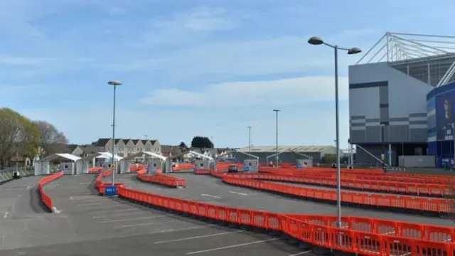 The Cardiff City Stadium testing centre