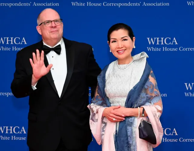 Maryland Governor Larry Hogan and his wife Yumi Hogan