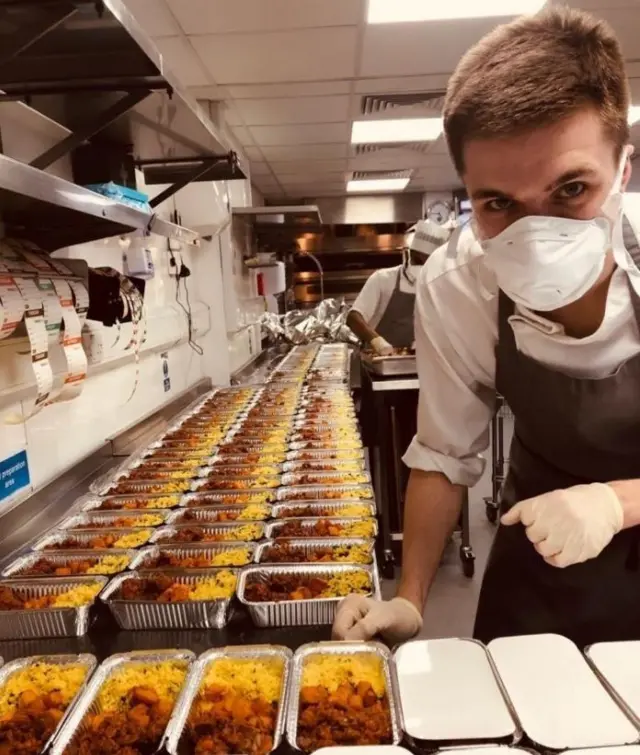 Chef preparing meals