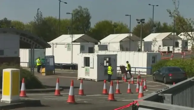 Coronavirus testing site, Copdock, Suffolk