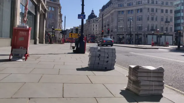 Newspapers by Oxford Street station