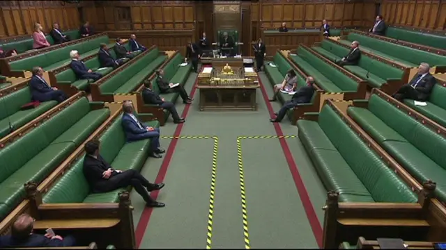 The House of Commons with distancing measures