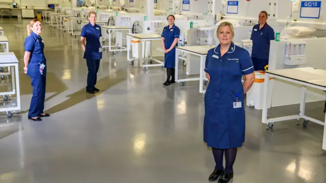 Staff inside the hospital