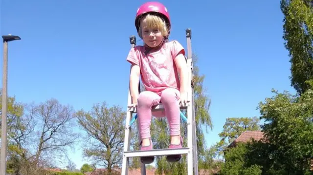 Esther on the step ladder