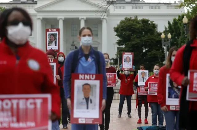 Nurses protesting at the White House