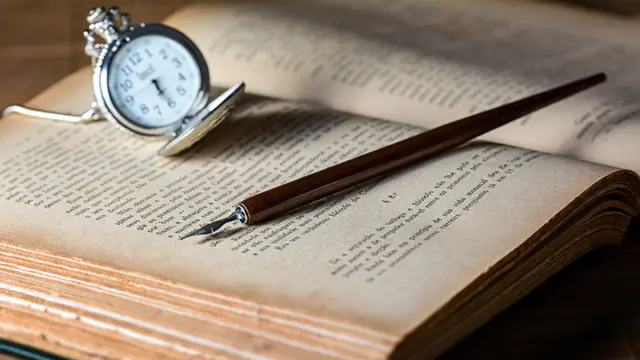 Fob watch and book