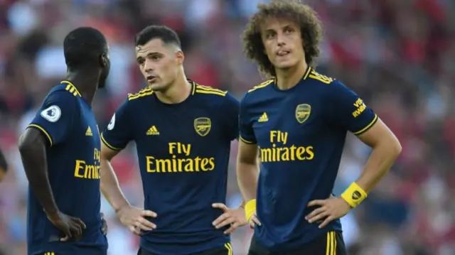 Nicolas Pepe, Granit Xhaka and David Luiz