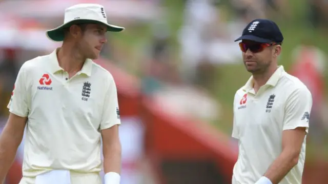 Stuart Broad (left) and James Anderson