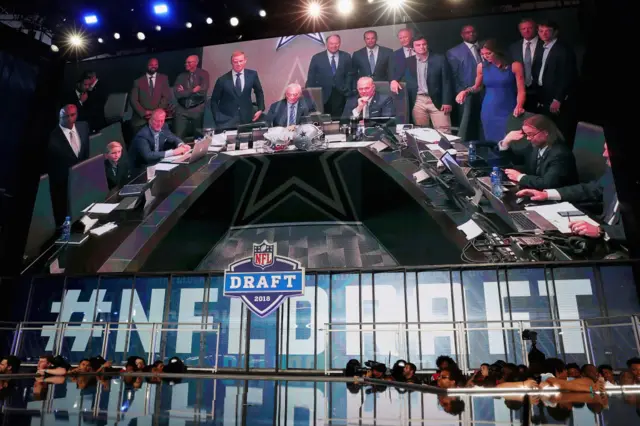 Dallas Cowboys war room during the NFL draft