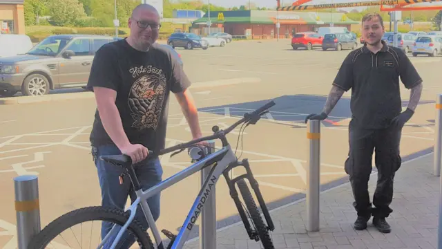 Samuel Clyde-Jones with his new bike