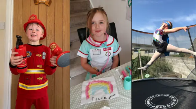 Children dressed as superheroes