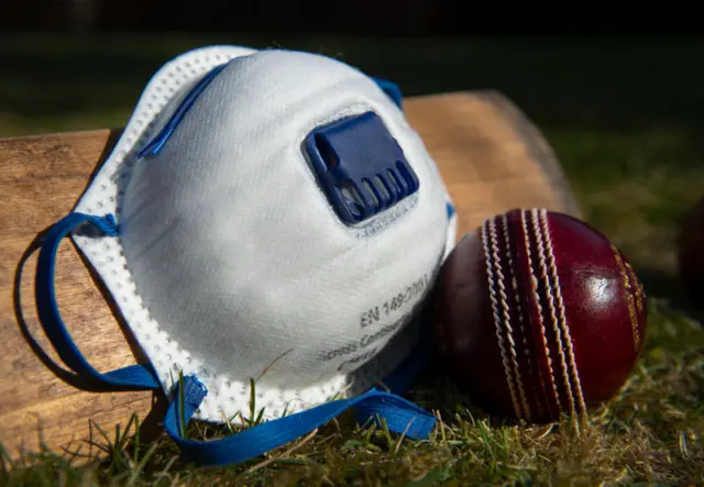 Cricket ball and mask