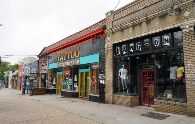 Tattoo parlor and storefront in Atlanta, Georgia