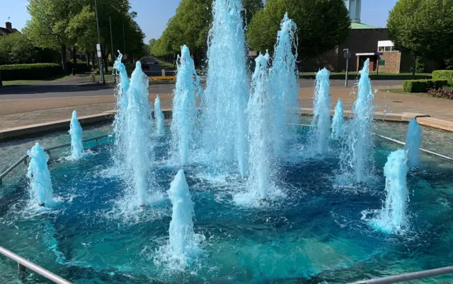 Blue fountain