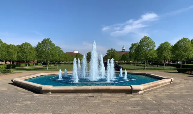 Blue fountain