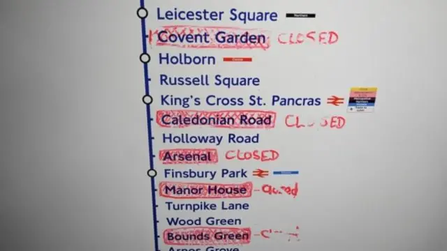 Some London tube stations are closed