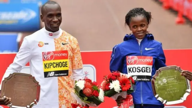 Eliud Kipchoge and Brigid Kosgei