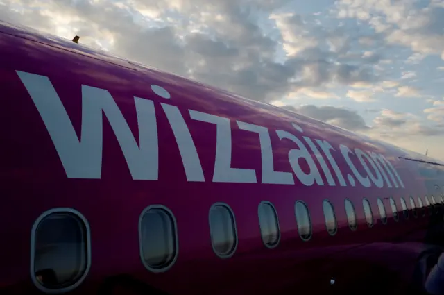 Wizz Air plane at Luton airport