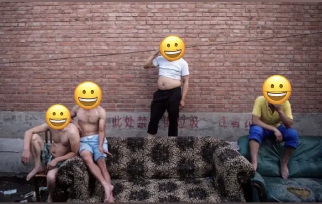 Topless men in Beijing