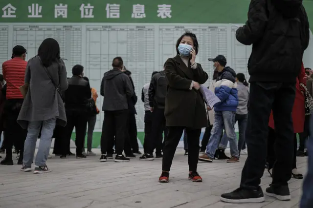 A jobs fair in Wuhan