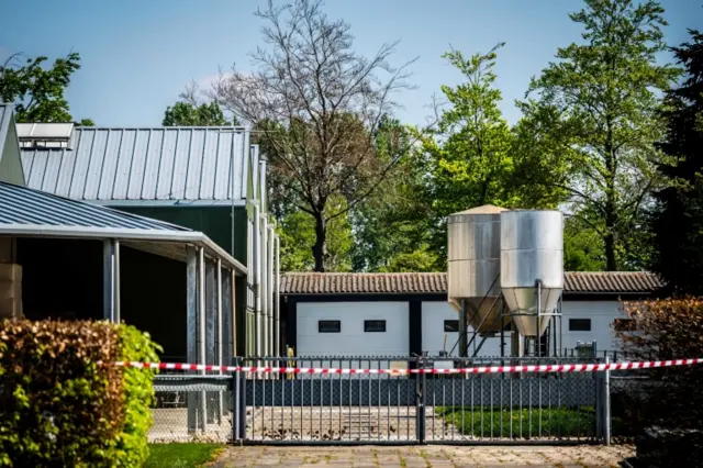 A closed-off mink farm in Beek en Donk