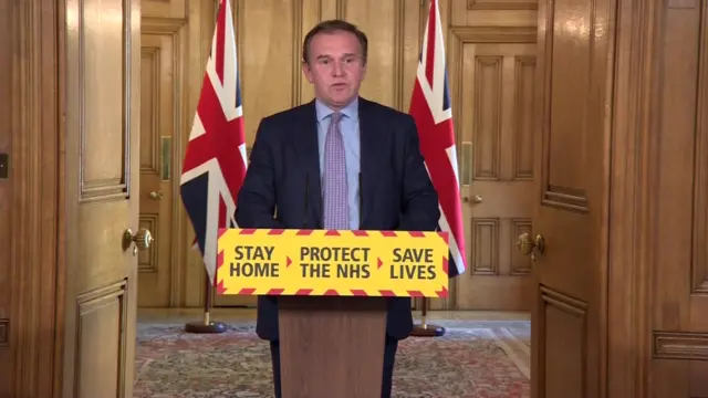 Environment Secretary George Eustice addressing the briefing