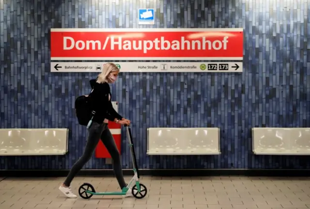 A commuter in Cologne