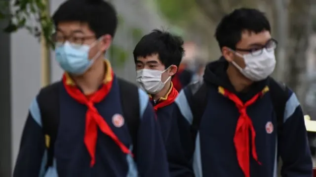 Children with face masks