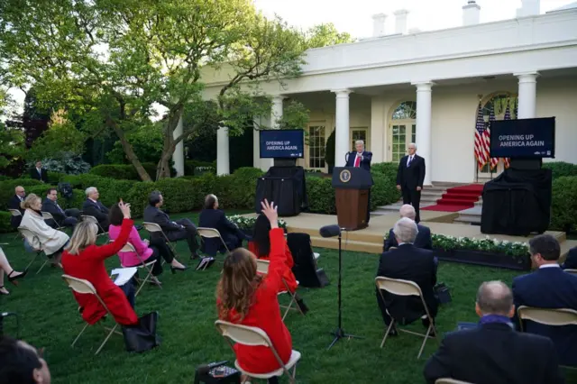 Trump takes questions at the White House after providing an update on the coronavirus