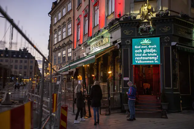 Youth join for a drink in a pub in central Stockholm