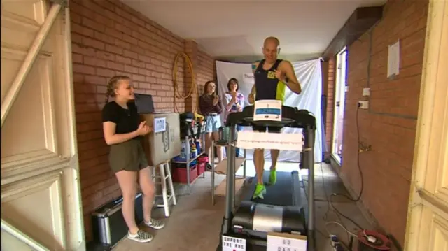 Paul Hyde on his treadmill