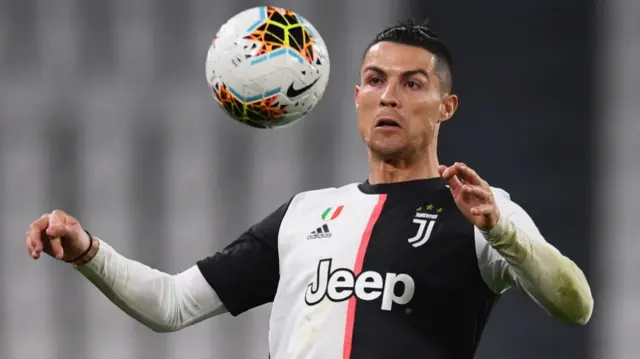 Cristiano Ronaldo's Juventus led Serie A when the league was suspended