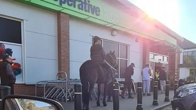 The horse outside the Co-op in Chasetown