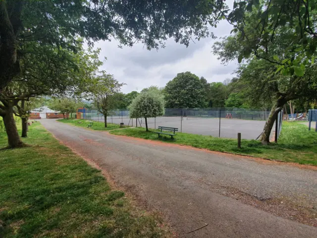 Tennis courts at Gwilym Park