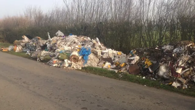 Fly-tipped waste in Suffolk