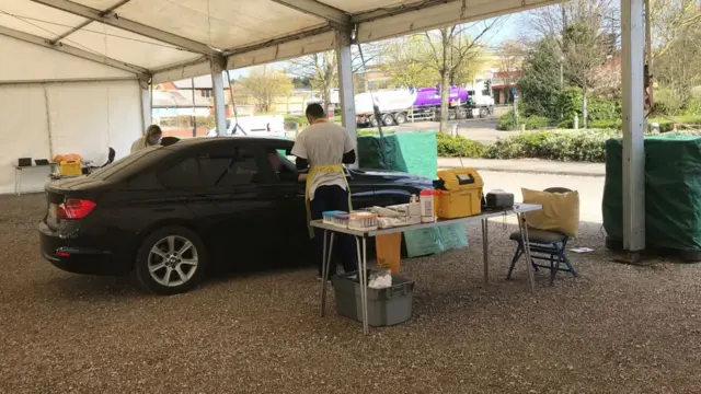 A person having their blood taken