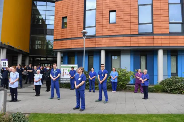 The UK held a minute's silence for key workers on Tuesday