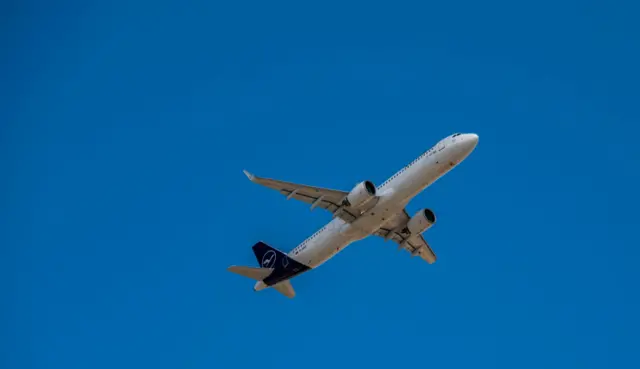 Plane flying over Germany