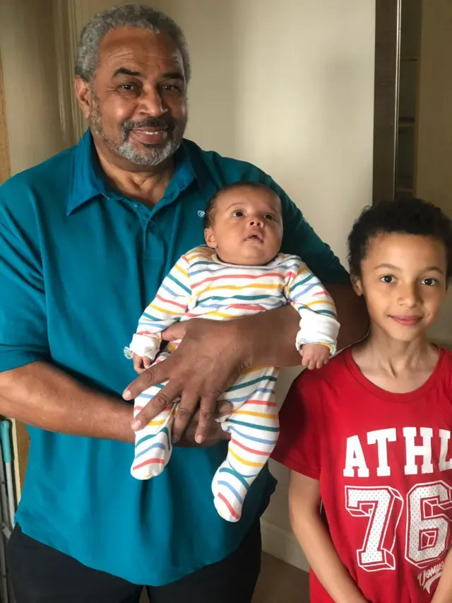 Mervyn Kennedy with two of his grandchildren