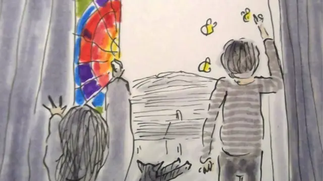 Sketch of painting rainbows