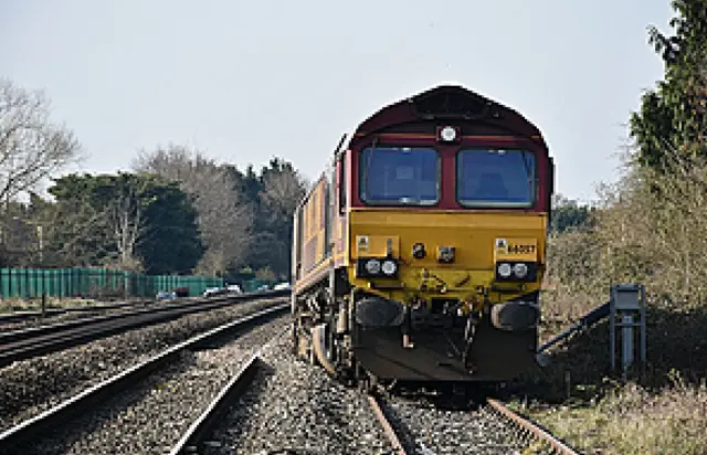 Derailed locomotive