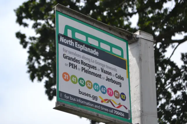 Guernsey bus stop sign