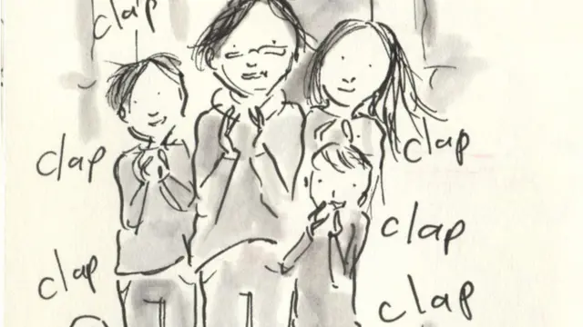 Sketch of children clapping