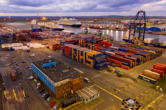 Containers spell out NHS at Port of Tilbury