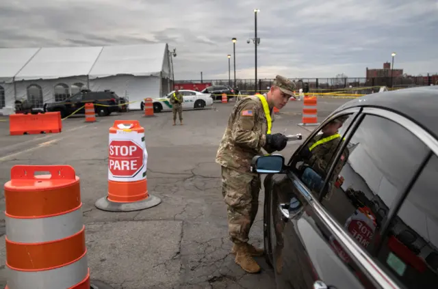 An official drive-through testing site in New York City