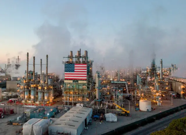 A view of the Marathon Petroleum Corp's Los Angeles Refinery in Carson, California