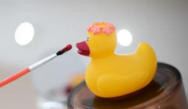 Duck putting on make up