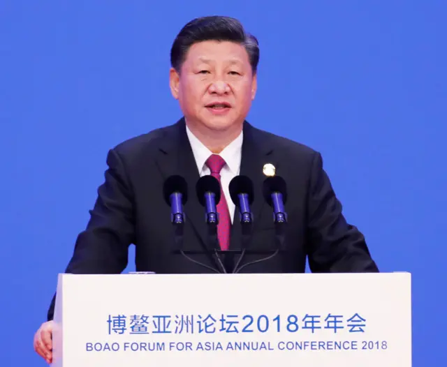 China's President Xi Jinping delivers a speech during the opening of the Boao Forum for Asia