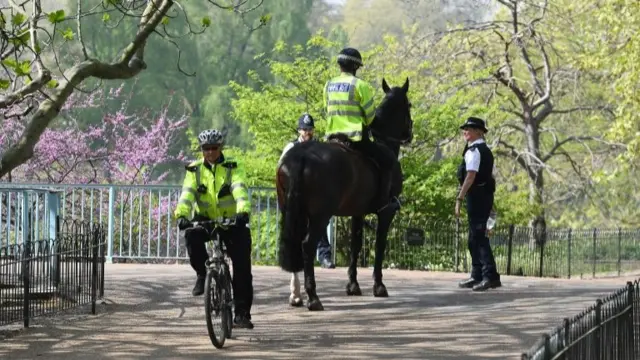 Police in St James's Park in London